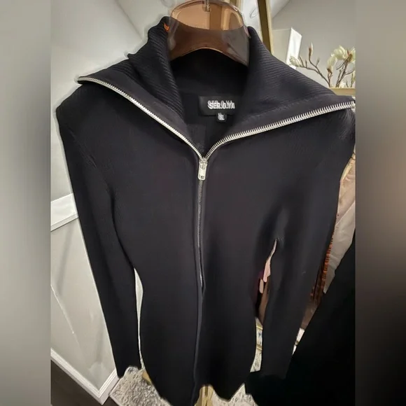 SER.O.YA Black Mini Dress with Silver Zipper (Brand New/Never Worn) NWT Size XL - Picture 10 of 11